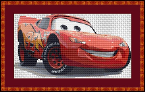 Kit punto croce - cars, lightning